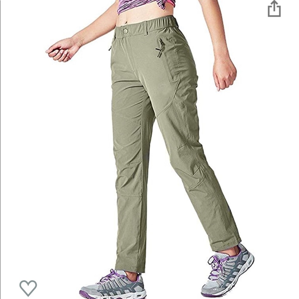 Lightweight olive green hiking pants size S